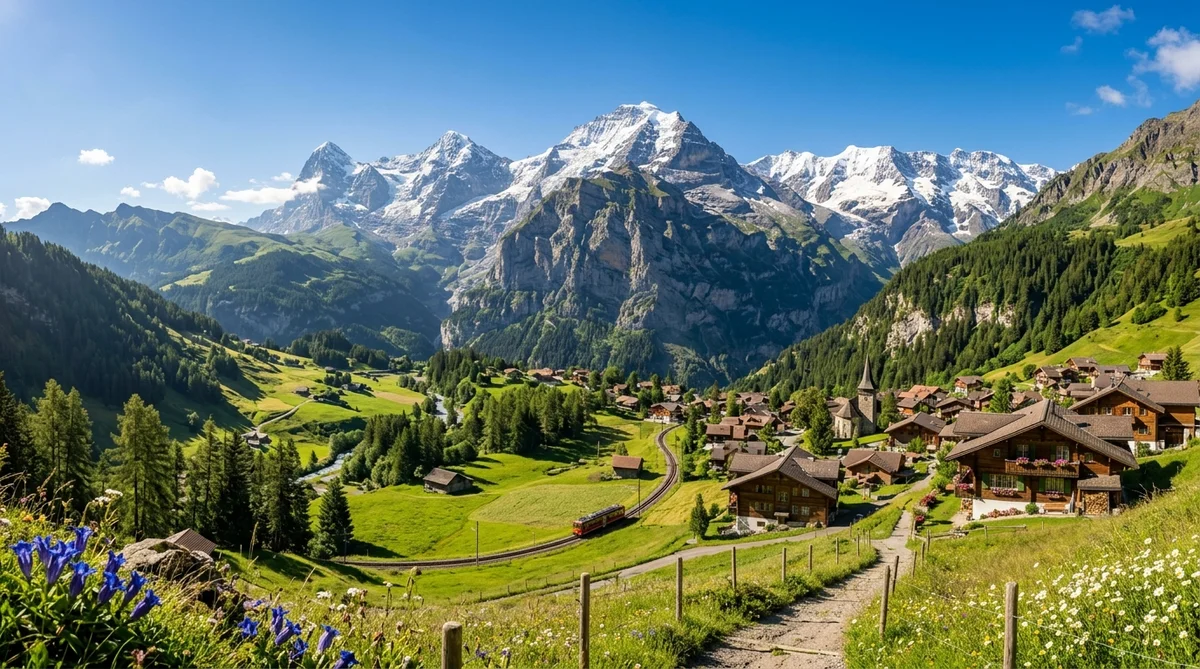 Peluang Kerja Swiss & Perancis - Panorama Pegunungan Alpen