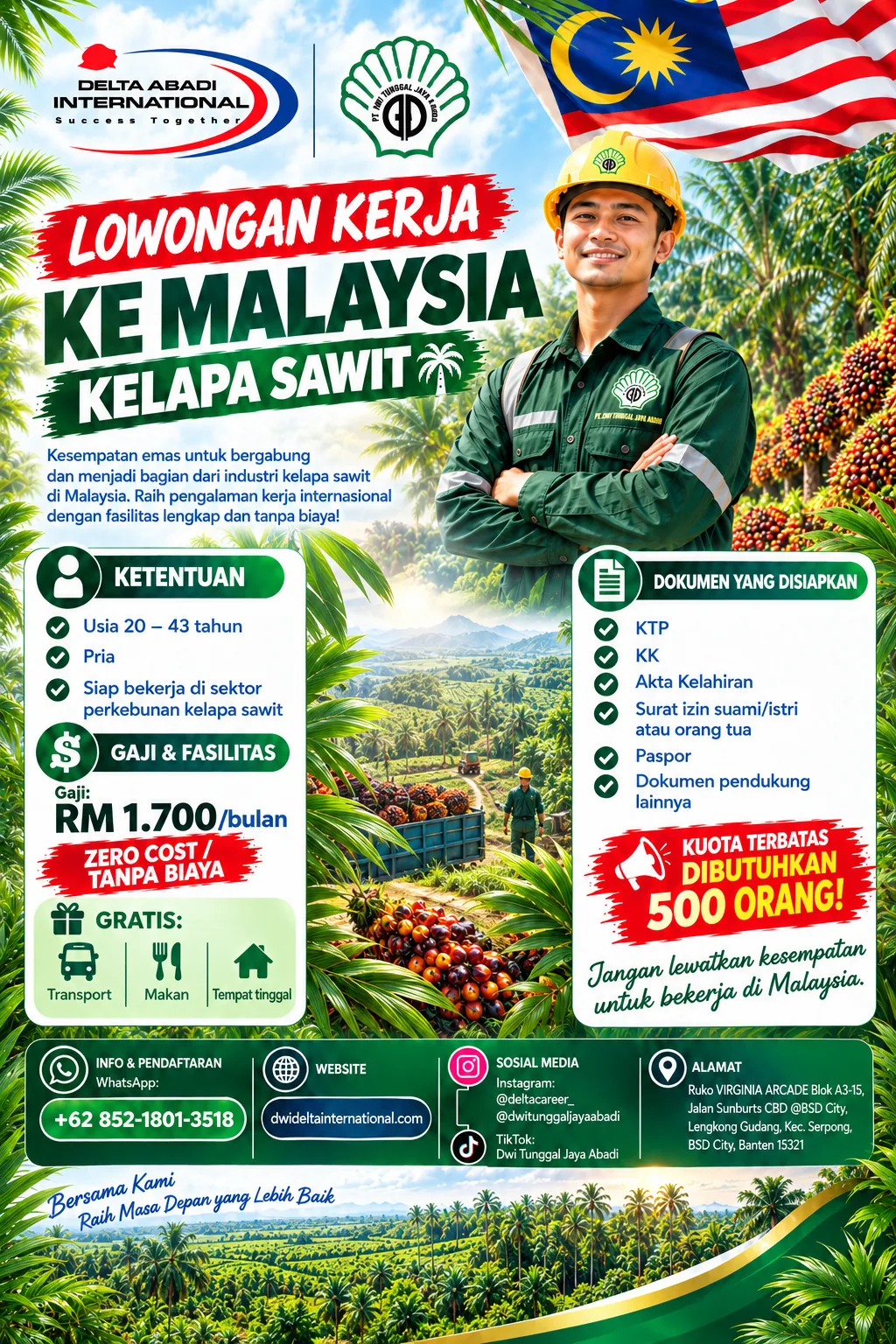 Lowongan Kerja Resmi Perkebunan Kelapa Sawit Malaysia