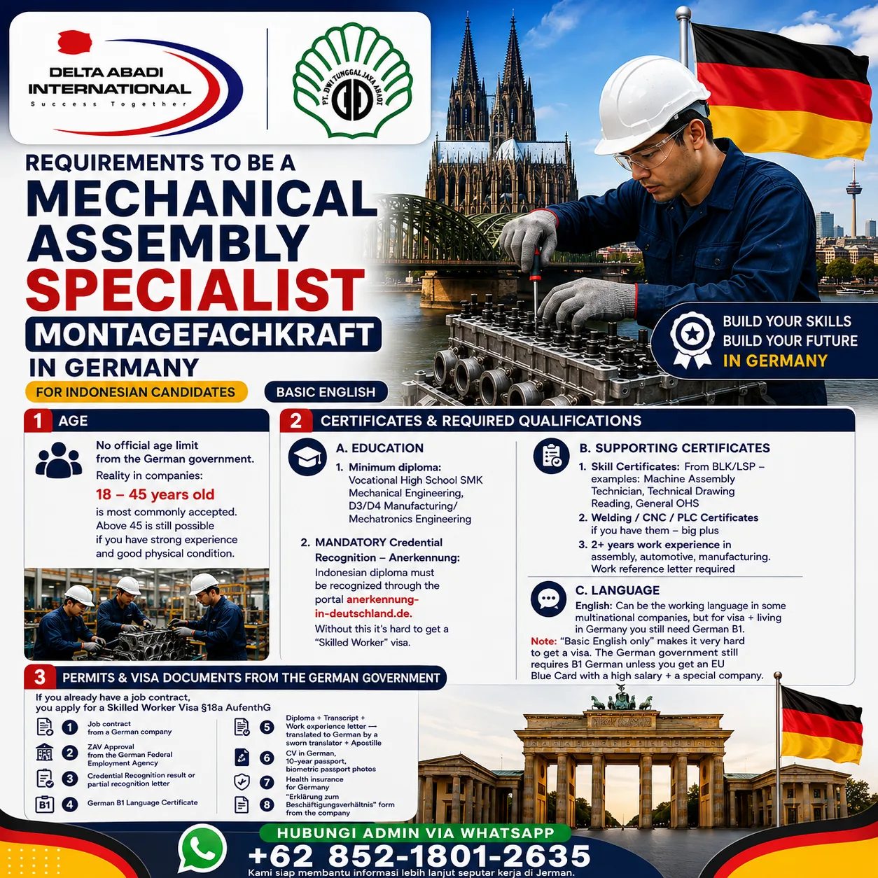 Mechanical Assembly Specialist (Montagefachkraft) di Jerman