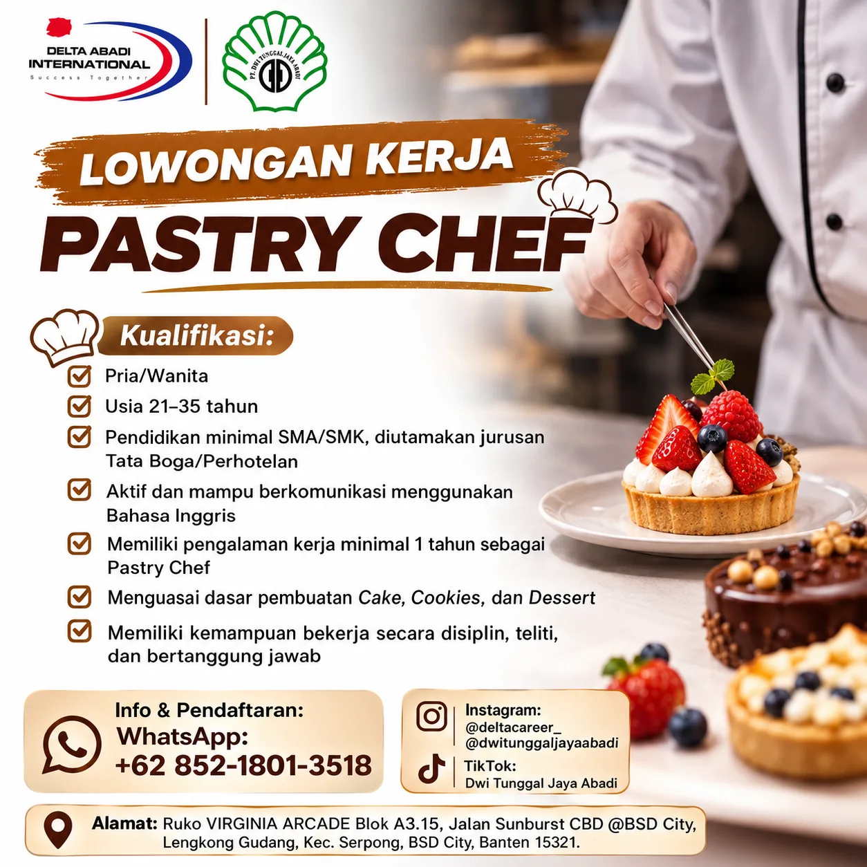 Pelatihan Pastry & Bakery Chef
