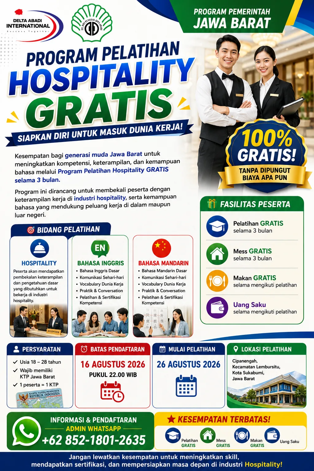 Program Pelatihan Gratis Hospitality LPK Delta Abadi