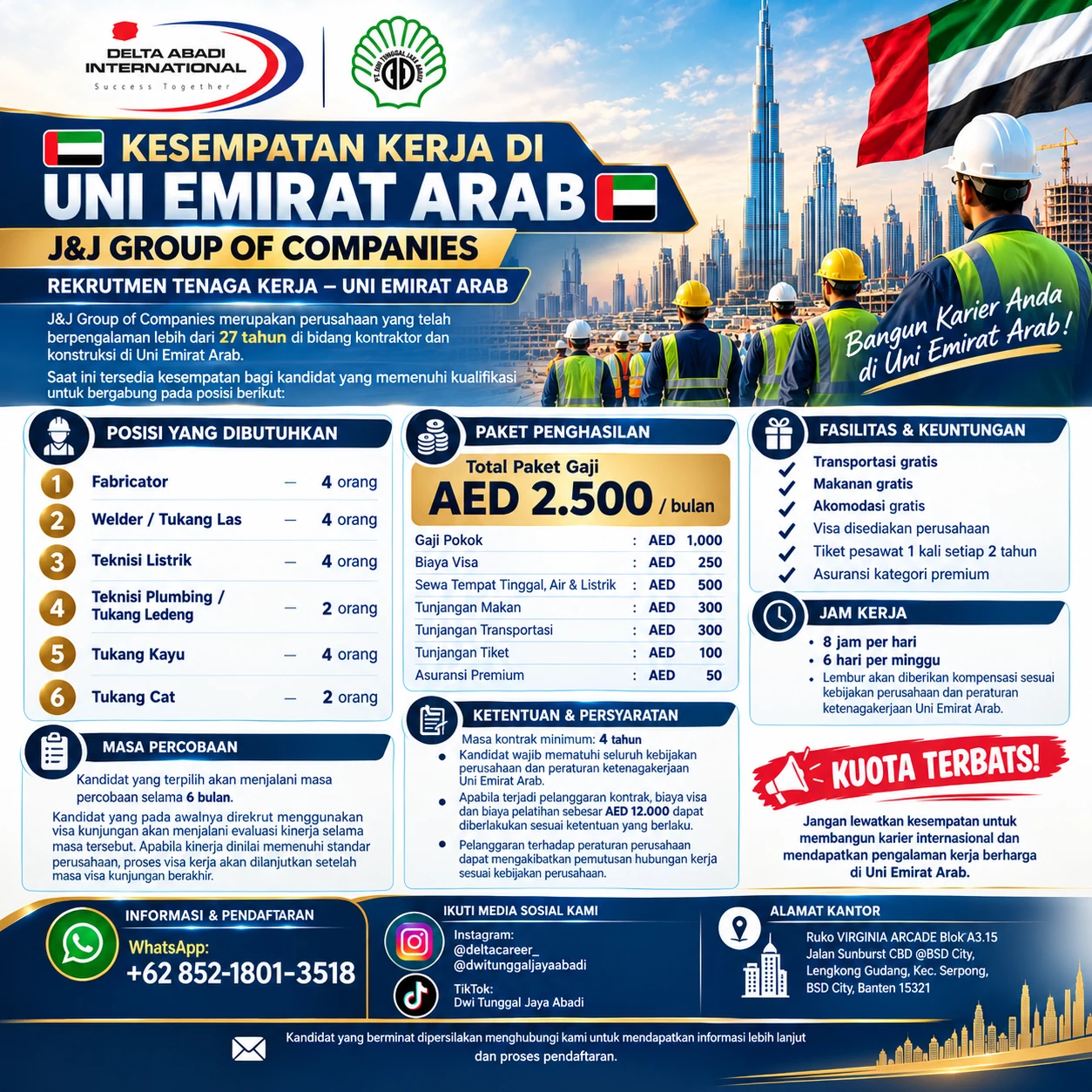 Kesempatan Kerja Uni Emirat Arab JBJ Group
